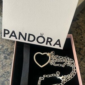Pandora Silver Heart Pendant Necklace
